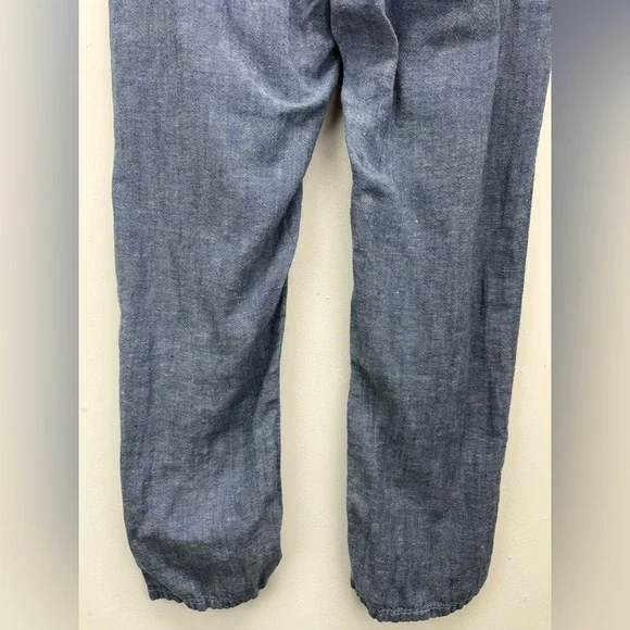 Levi’s size 30 Women’s Blue Chambray Linen Blend Mid Rise Boyfriend Beach Pants - Picture 6 of 9